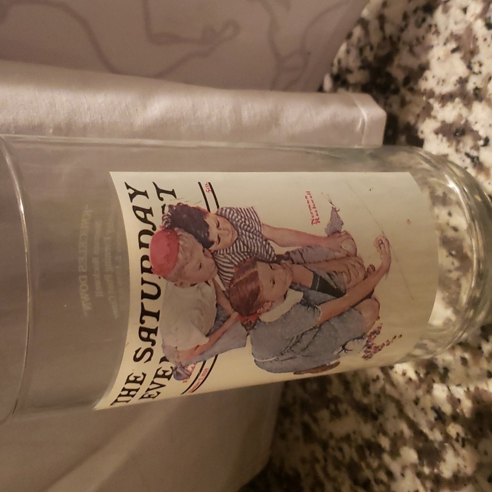 Norman Rockwell Vintage Glass 16 oz